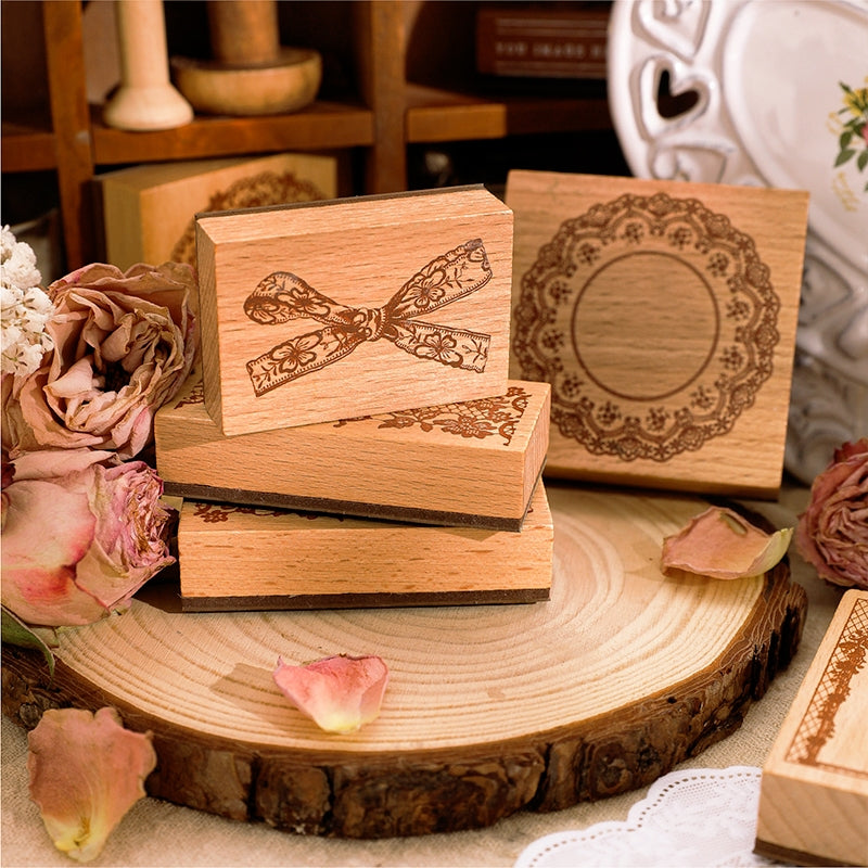 Lace Skirt Artistic Lace Border Decoration Wooden Rubber Stamp b2