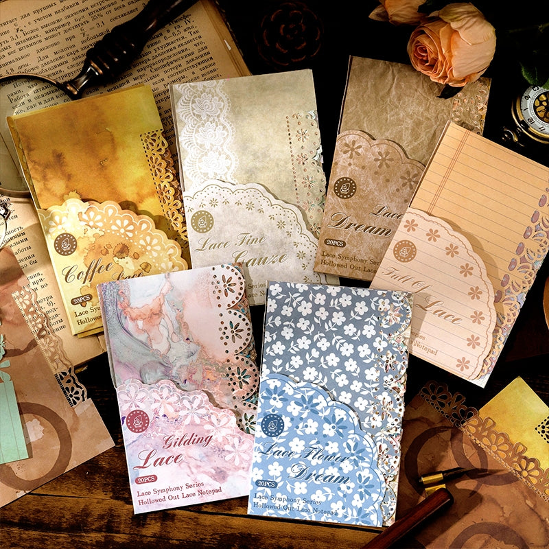 Lace Symphony Vintage Hollow Lace Memo Paper a