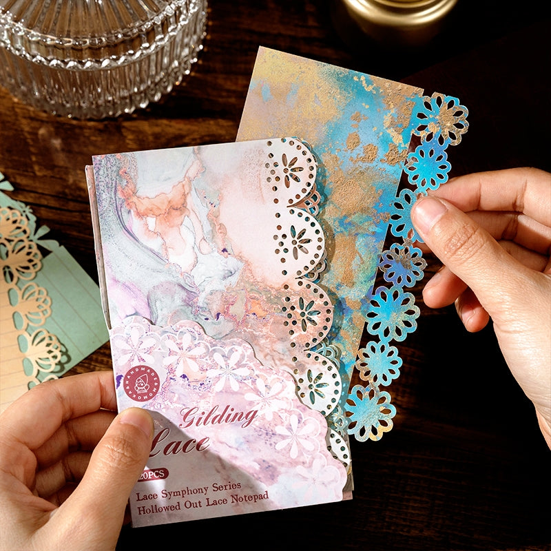 Lace Symphony Vintage Hollow Lace Memo Paper c