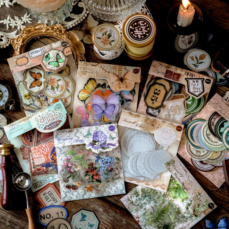 Lace, Butterfly, Flower, Plant PET Label Sticker