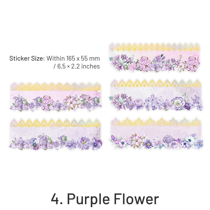 Lace Flower Decorative Hot Stamping PET Sticker sku-4