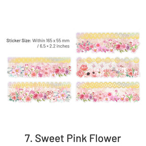 Lace Flower Decorative Hot Stamping PET Sticker sku-7