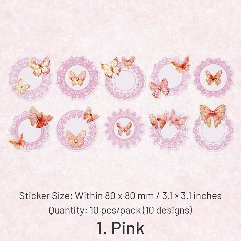 Laser Butterfly & Border PET Stickers sku-1