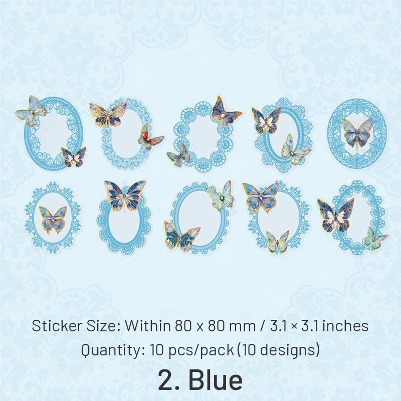 Laser Butterfly & Border PET Stickers sku-2