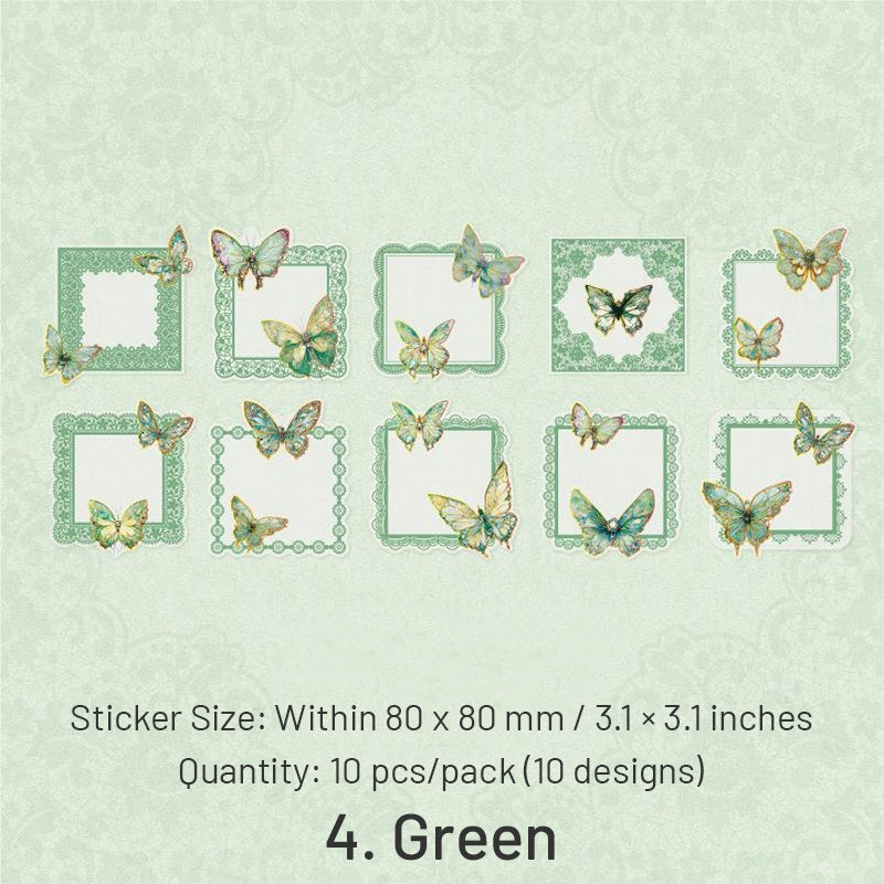 Laser Butterfly & Border PET Stickers sku-4