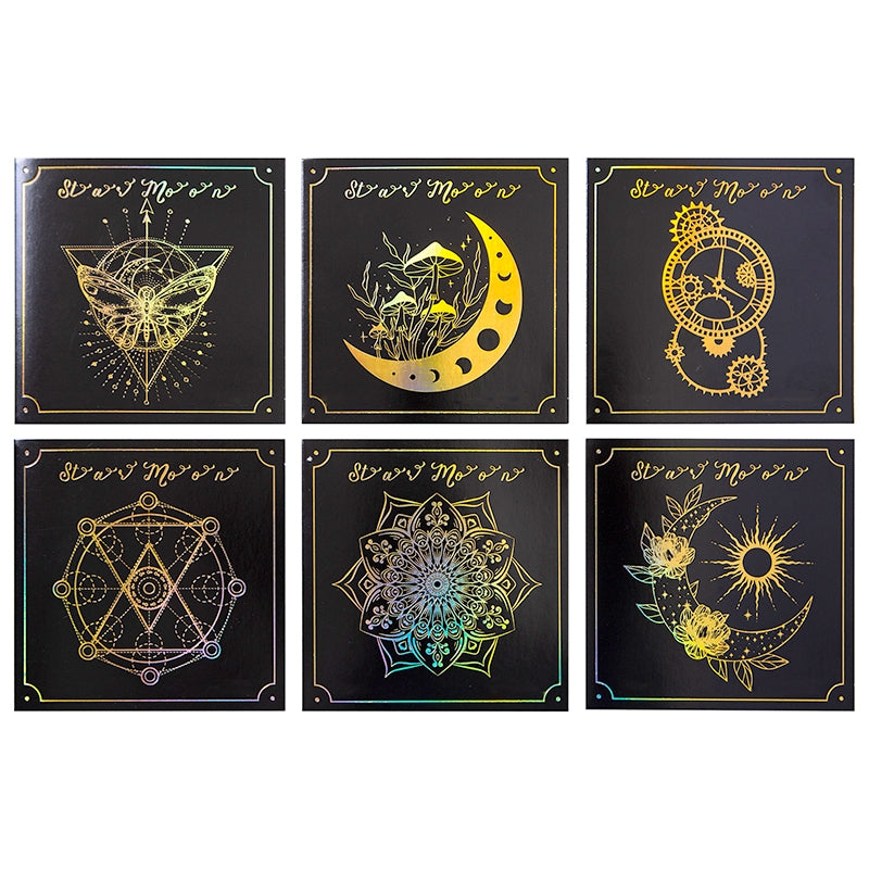 Laser PET Stickers - Butterfly, Mushroom, Gears, Moon, Magic, Fractals b5