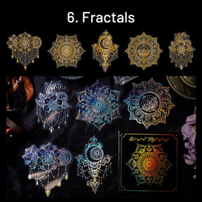 Laser PET Stickers - Butterfly, Mushroom, Gears, Moon, Magic, Fractals sku-6