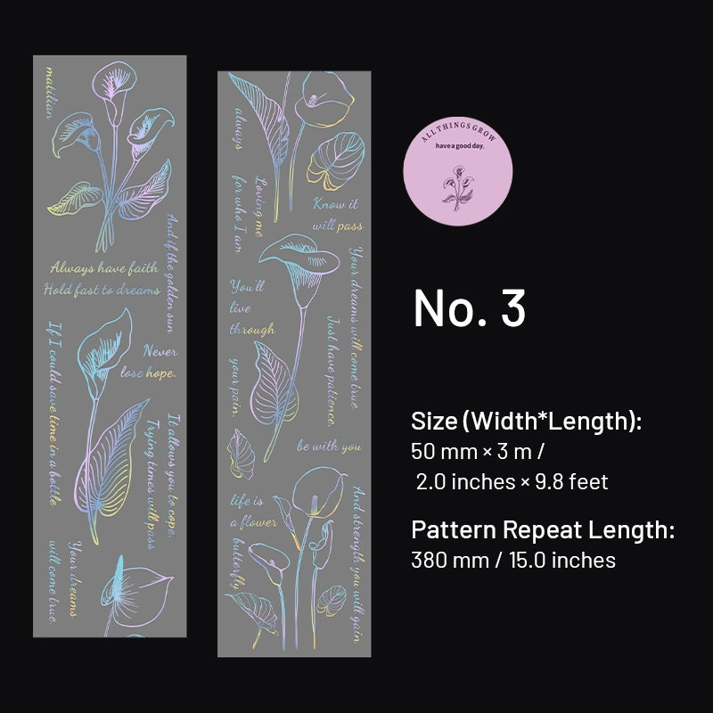 Holographic Hot Stamping Plant PET Tape - Flower Text sku-3