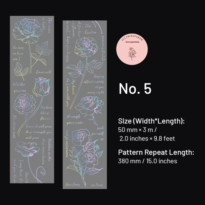 Holographic Hot Stamping Plant PET Tape - Flower Text sku-5