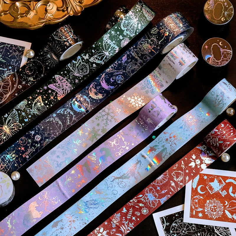 Holographic Hot Stamping Washi Tape-Butterfly, Sea, Snow, Starry, Sky, Flower1 a