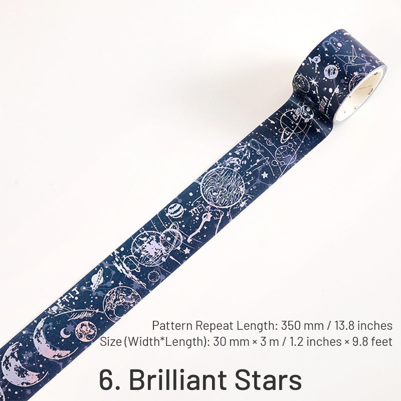 Holographic Hot Stamping Washi Tape-Butterfly, Sea, Snow, Starry, Sky, Flower1 sku-6