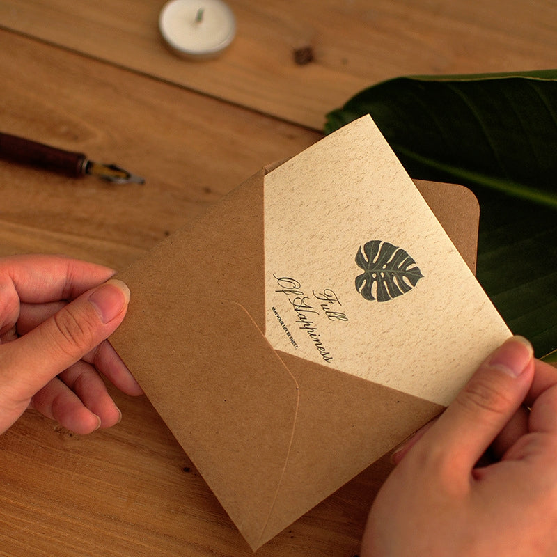 Leaf Language Vintage Folded Greeting Card Set b