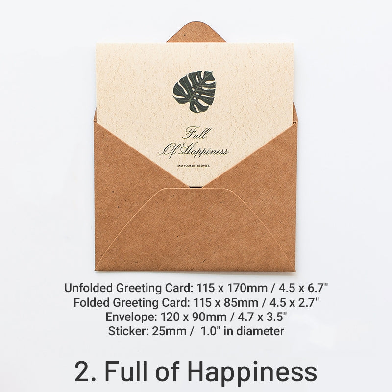 Leaf Language Vintage Folded Greeting Card Set sku-2