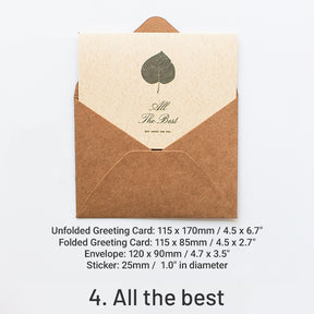 Leaf Language Vintage Folded Greeting Card Set sku-4