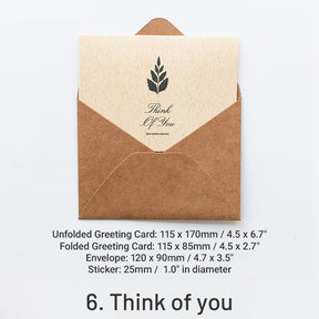 Leaf Language Vintage Folded Greeting Card Set sku-6