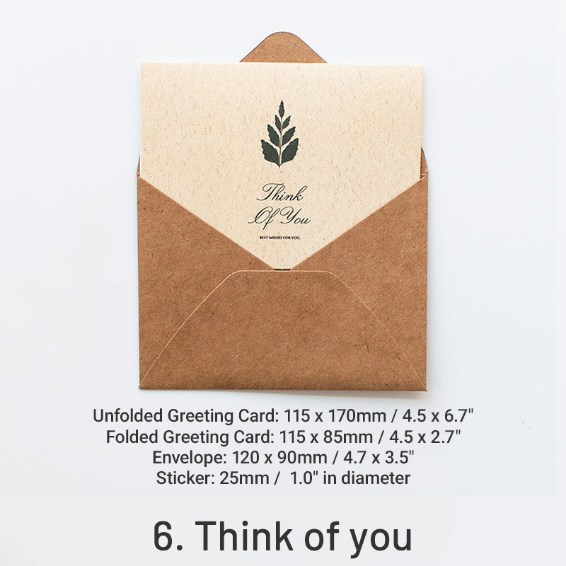 Leaf Language Vintage Folded Greeting Card Set sku-6