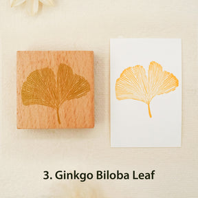 Leaf Wooden Rubber Stamp ( 8 Designs) - PLUS Bonus 10 Ivory Boards 3
