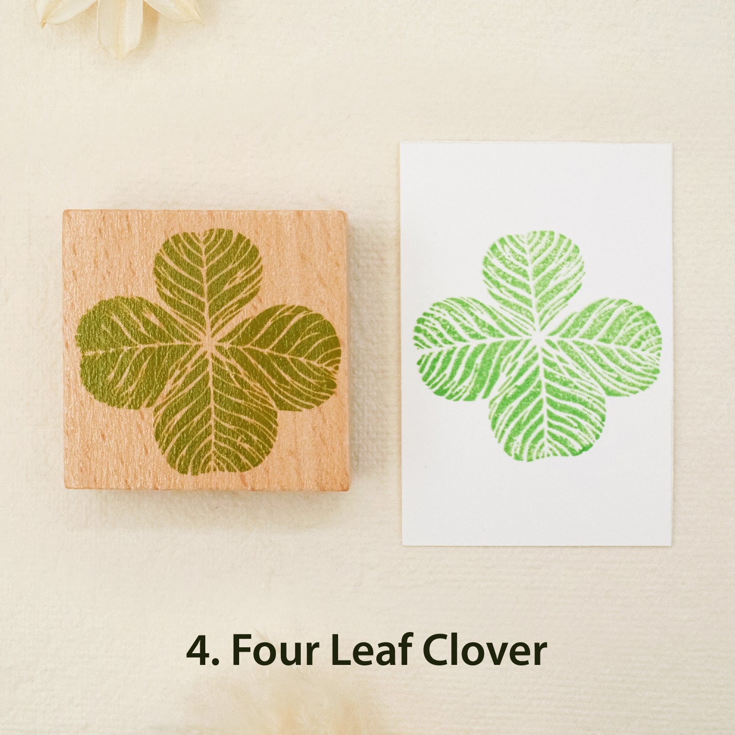Leaf Wooden Rubber Stamp ( 8 Designs) - PLUS Bonus 10 Ivory Boards 4