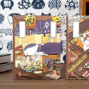 Leisure Cat Series Japanese Style Cat Magnetic Buckle Diary Notebook b3