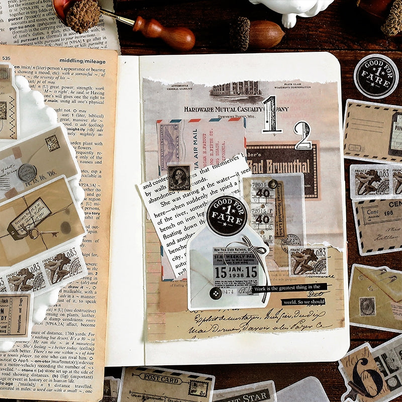 Letter Washi Paper Decorative Sticker Pack-Label Bill Stamp b2