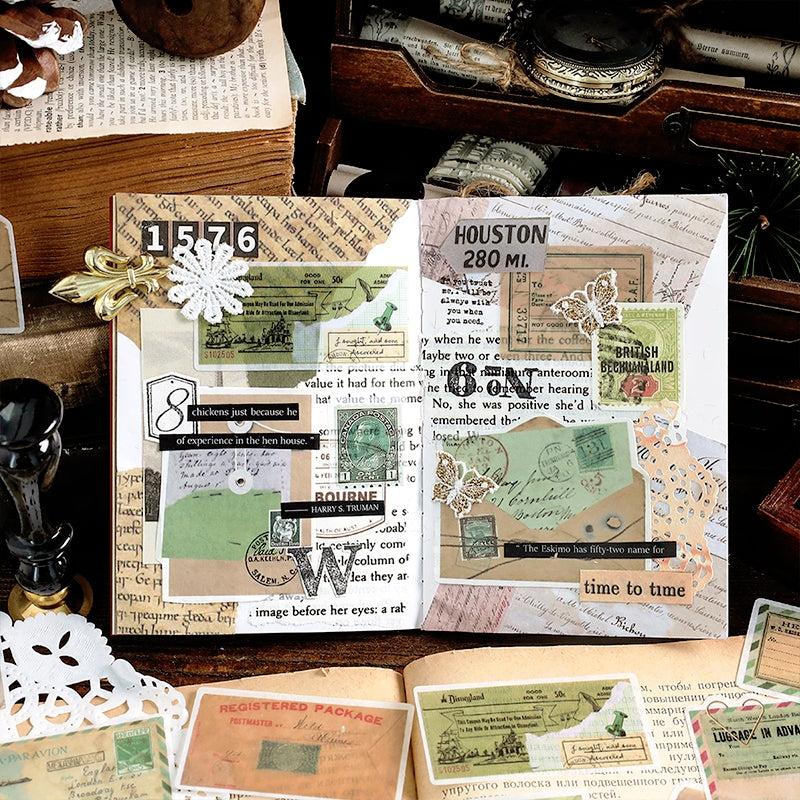 Letter Washi Paper Decorative Sticker Pack-Label Bill Stamp b5