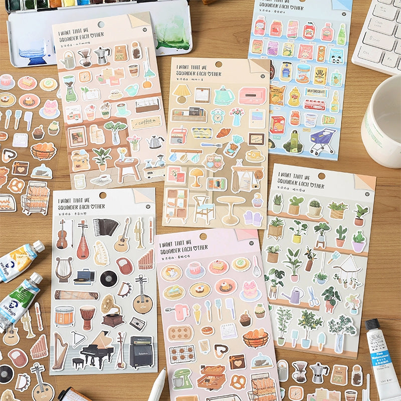 Life Love Poems Series Life Small Items Self-Adhesive Stickers a