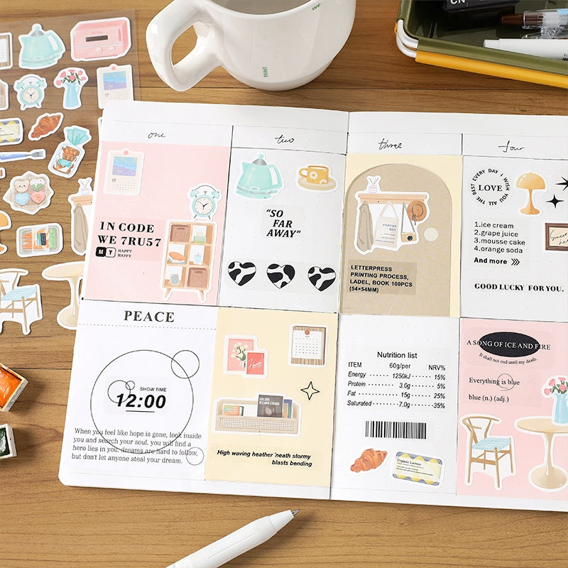 Life Love Poems Series Life Small Items Self-Adhesive Stickers b2