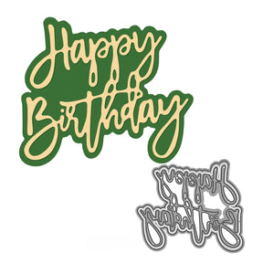 Ligatures Happy Birthday Steel Crafting Dies Scrapbooking Die-Cuts1