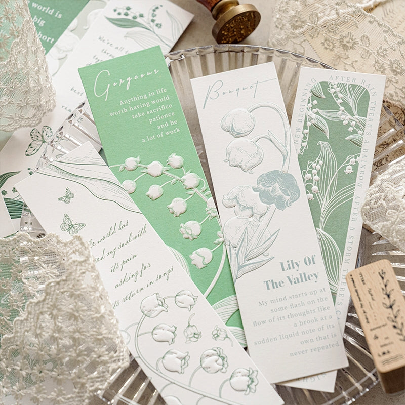 Lily of the Valley Letterpress Bookmarks b3