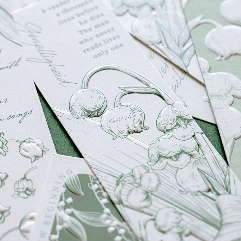 Lily of the Valley Letterpress Bookmarks c2