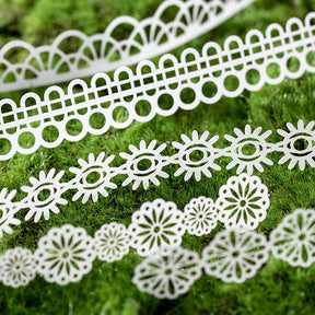 Linen Pattern Die-cut Lace Decorative Paper b5
