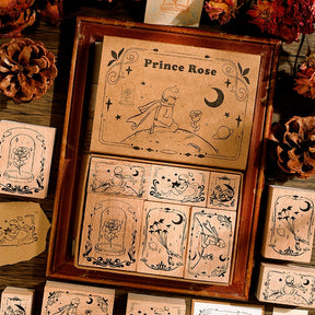 Little Prince Theme Vintage Rose Wood Rubber Stamp Set a