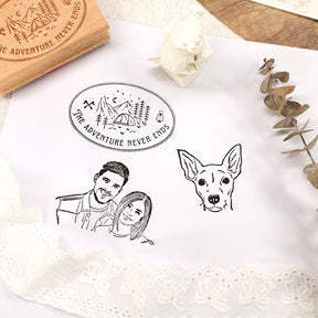 Custom Hand Painted Portraits / Logos Rubber Stamp 4