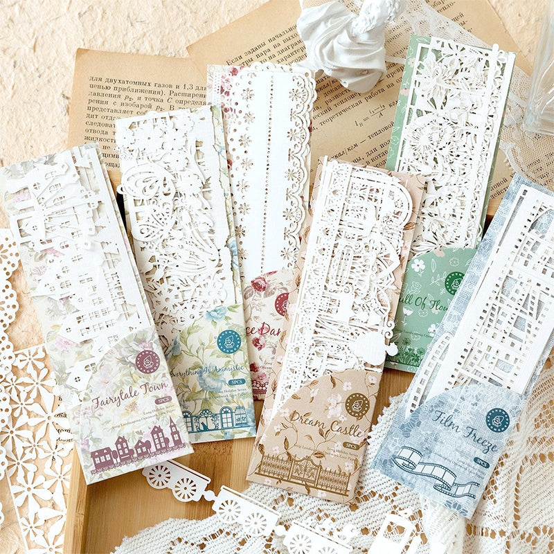 Long Holiday Series Hollow Lace Jornal Border Decorative Paper a