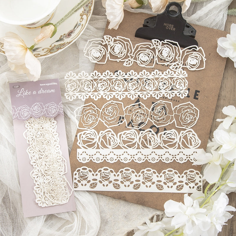 Long Strip Lace Cutout Decorative Paper b1