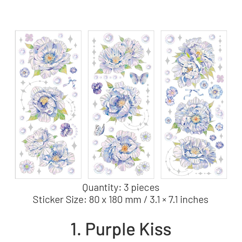 Love in Butterflies Series 3D Hot Stamping PET Sticker Pack sku-1