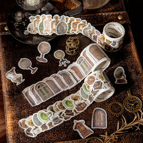 Love Old Objects Retro Items Stickers - Clocks, Trunks, Tea Ware b