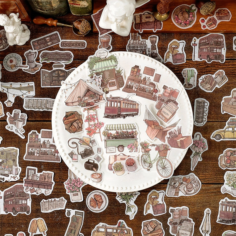 Love the World Again Daily Items Sticker Pack-Coffee, Flowers, Books, Sofa b4