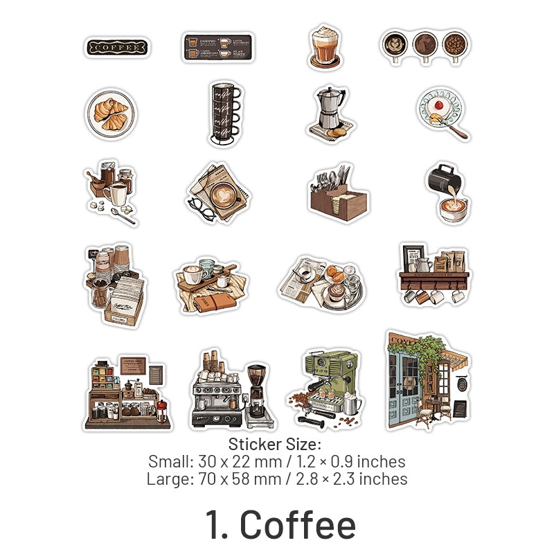 Love the World Again Daily Items Sticker Pack-Coffee, Flowers, Books, Sofa sku-1