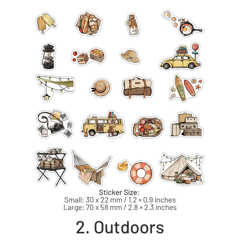 Love the World Again Daily Items Sticker Pack-Coffee, Flowers, Books, Sofa sku-2