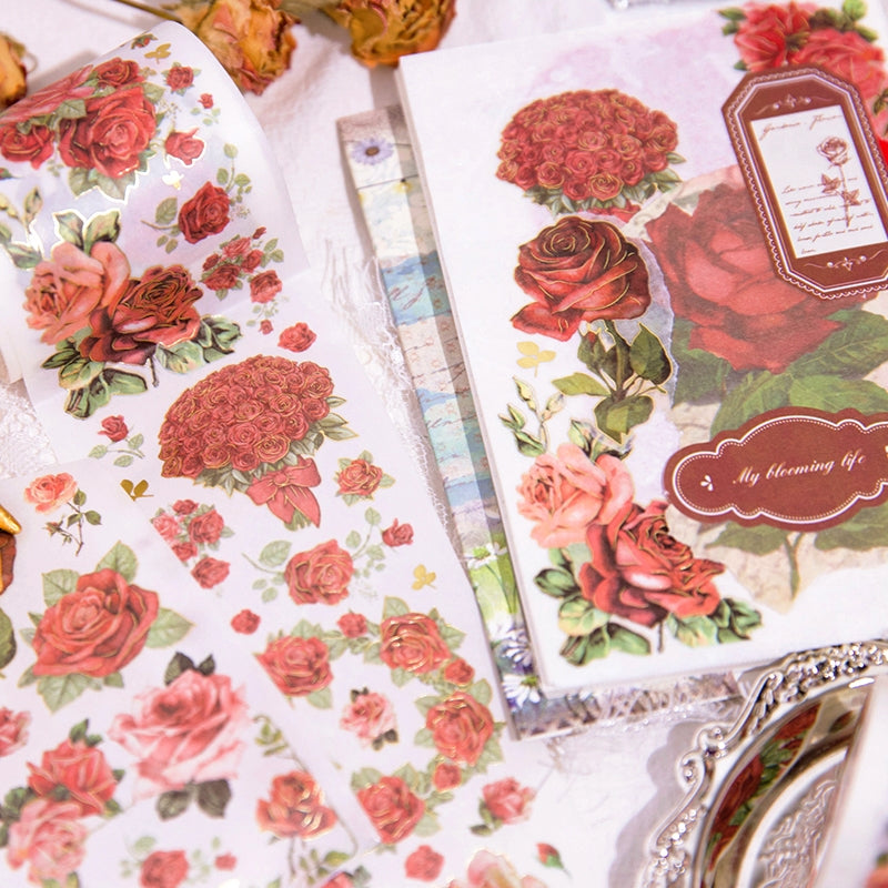 Love's Vow Series Hot Stamping Flower Washi Tape b3