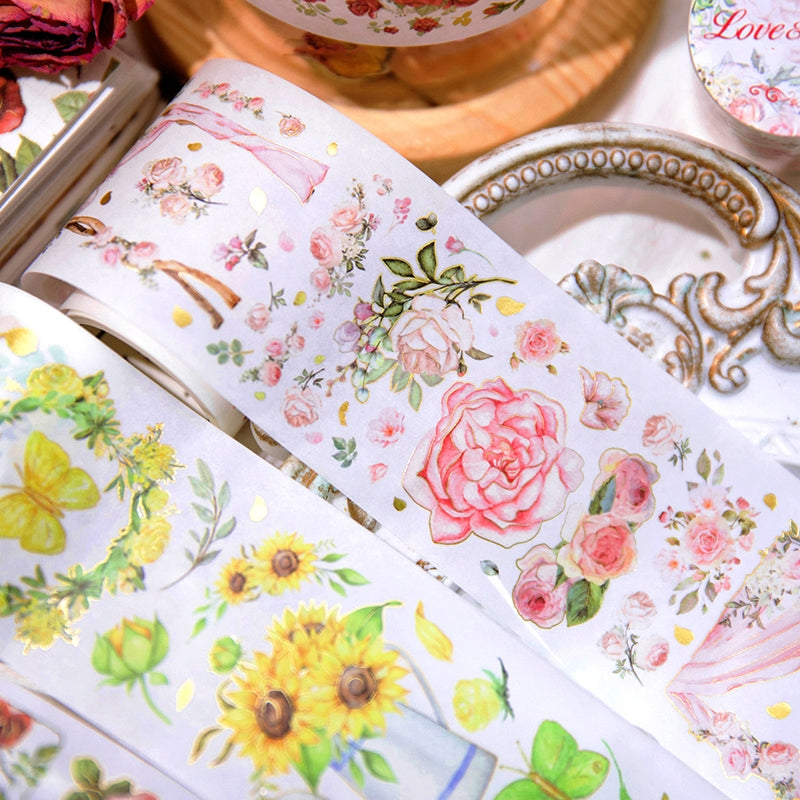 Love's Vow Series Hot Stamping Flower Washi Tape c2