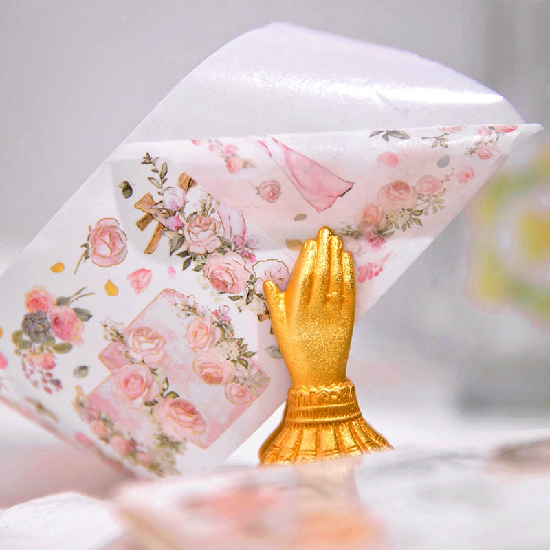 Love's Vow Series Hot Stamping Flower Washi Tape c4