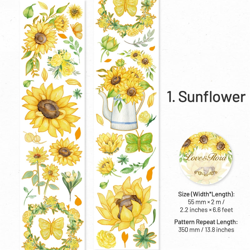 Love's Vow Series Hot Stamping Flower Washi Tape sku-1