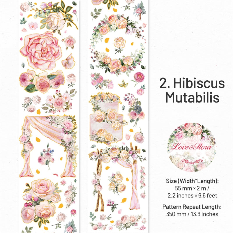 Love's Vow Series Hot Stamping Flower Washi Tape sku-2