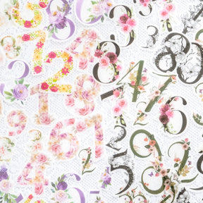 Lucky Number Series Floral Number Sticker Pack b3