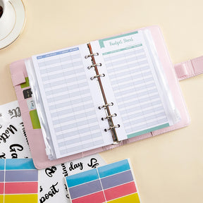 Macaron Holographic PU Leather Loose Leaf Planner Notebook b
