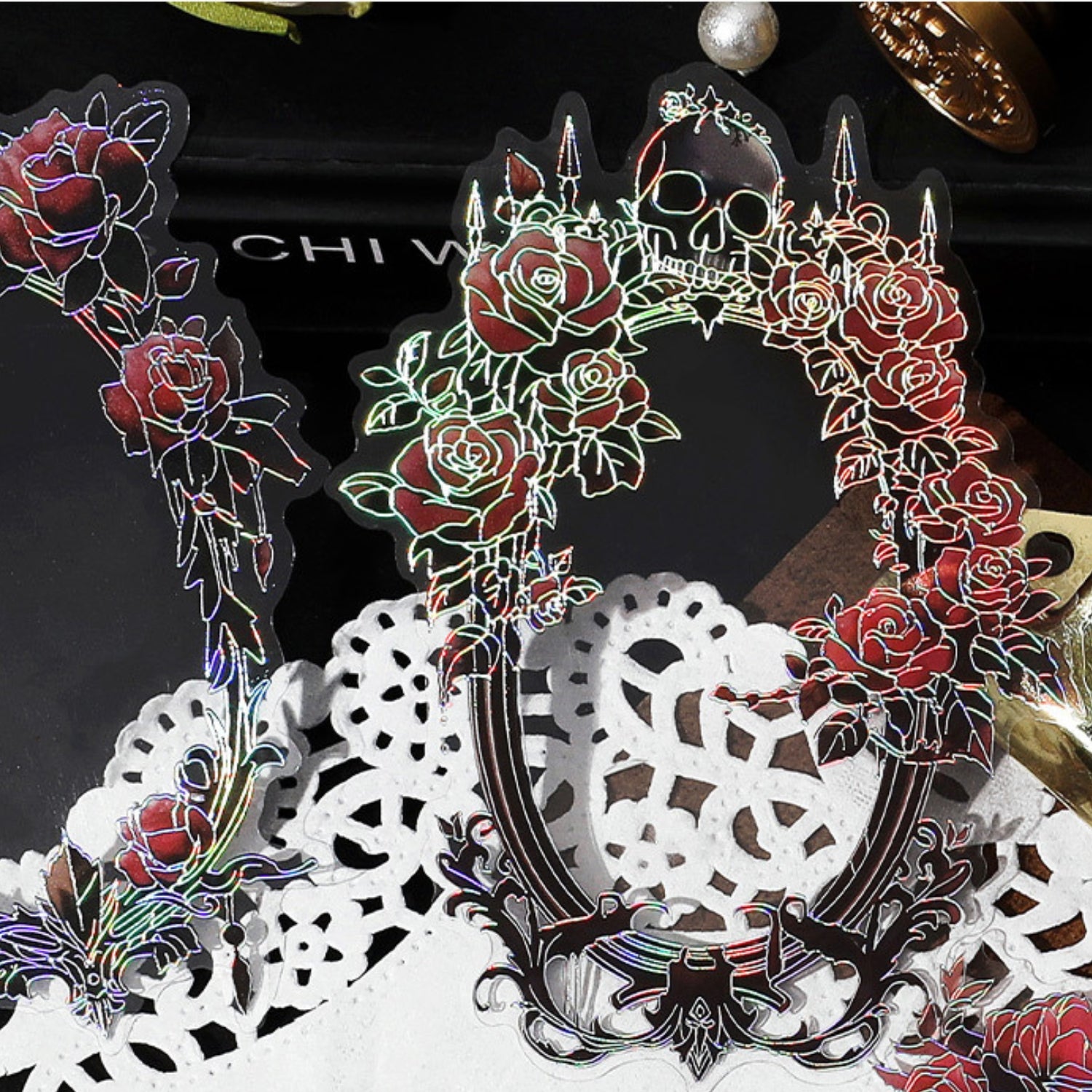 Magic Mirror Series Large Photo Frame Hot Stamping Silver Sticker Pack 11