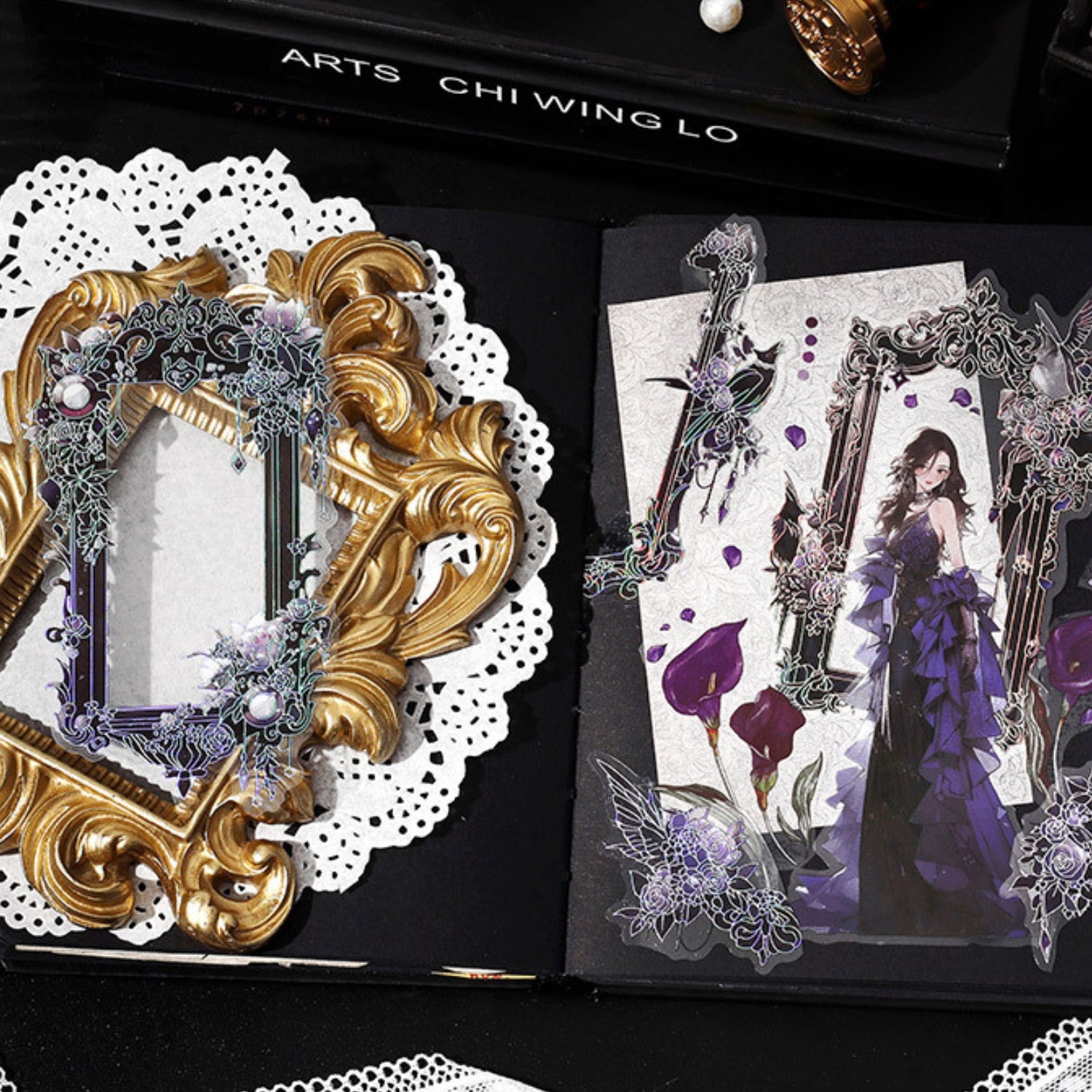 Magic Mirror Series Large Photo Frame Hot Stamping Silver Sticker Pack 17