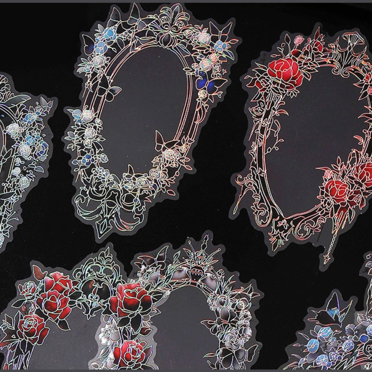 Magic Mirror Series Large Photo Frame Hot Stamping Silver Sticker Pack 20